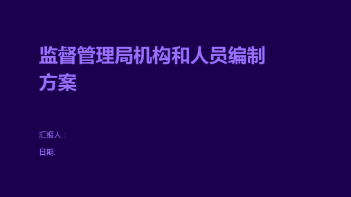 监督管理局机构和人员编制方案