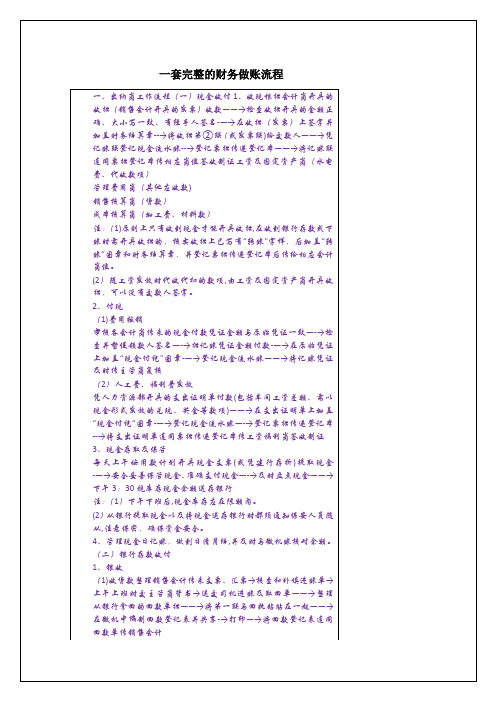 精品：一套完整的财务做账流程