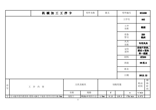 课程设计CA6140车床拨叉831008工序卡片 (1)