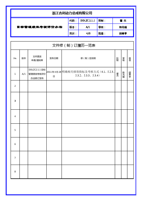 吉利动力总成DDLZC2.1.1目标管理绩效考核评价办法