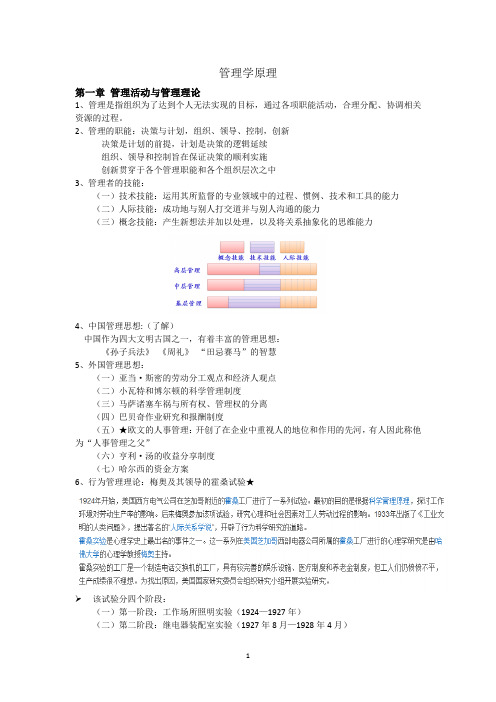 管理学原理重点