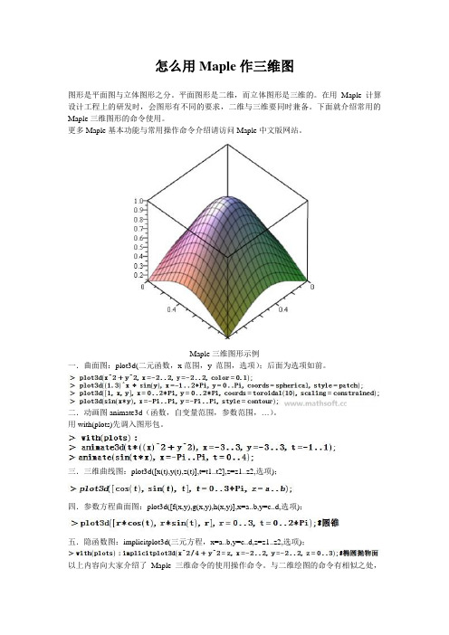 怎么用Maple作三维图