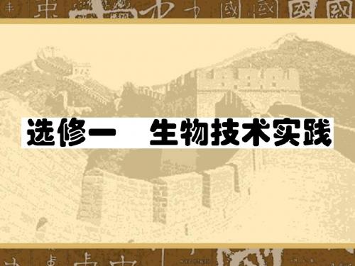 2012高考生物一轮复习精选课件:选修一11传统发酵技术的应用新人教版课件