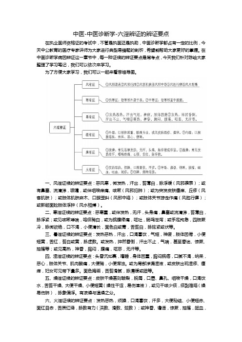 中医诊断学-六淫辨证的辨证要点