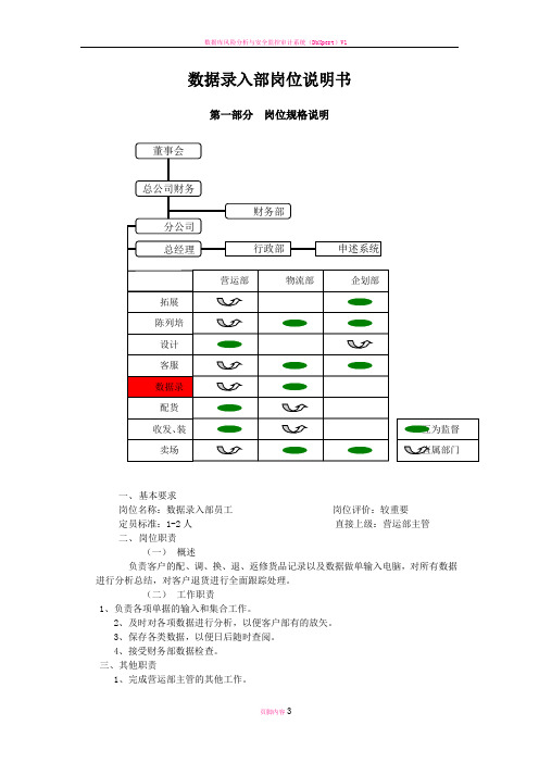 数据录入部员工岗位说明书(OK)