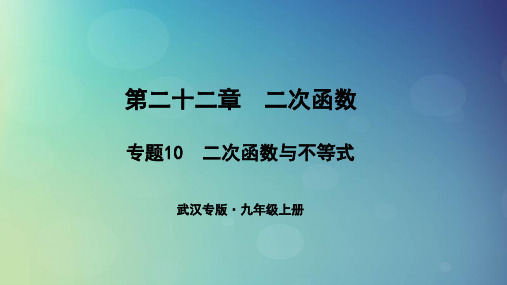 九年级数学上册 第二十二章 二次函数 专题10 二次函数与不等式