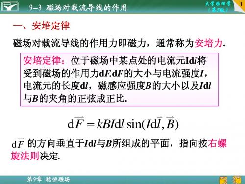 9-3 磁场对载流导线的作用