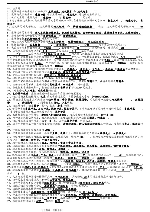 房屋建筑学试题库2015[含答案解析]