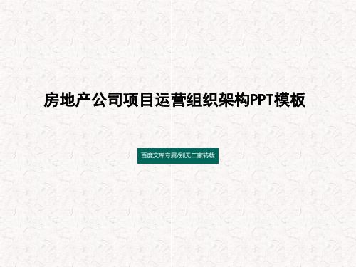 房地产公司项目运营组织架构PPT模板