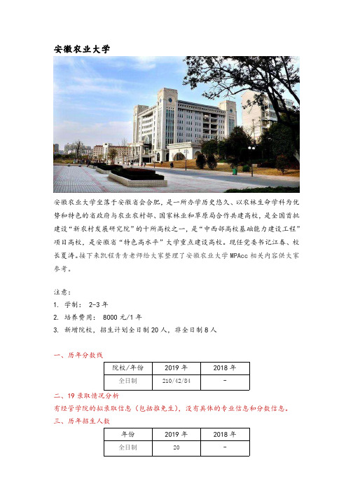 安徽地区MPAcc院校分析—安徽农业大学