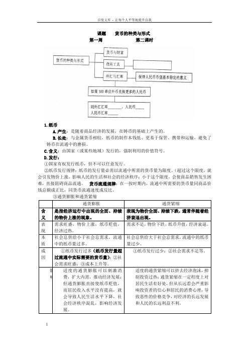 课题货币的种类与形式