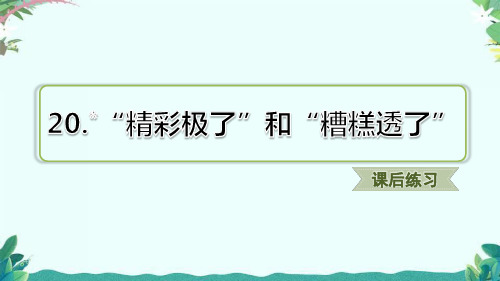 部编五年级上册语文20.“精彩极了”和“糟糕透了”(课后练习)