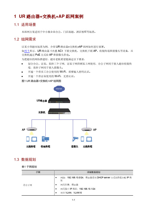 H3C UR 路由器+交换机+AP 组网案例说明书