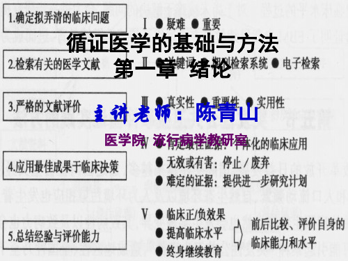 (循证医学课件)第1章循证医学的基础与方法