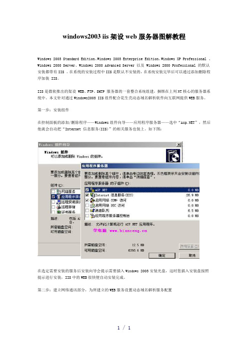 windows2003iis架设web服务器图解教程
