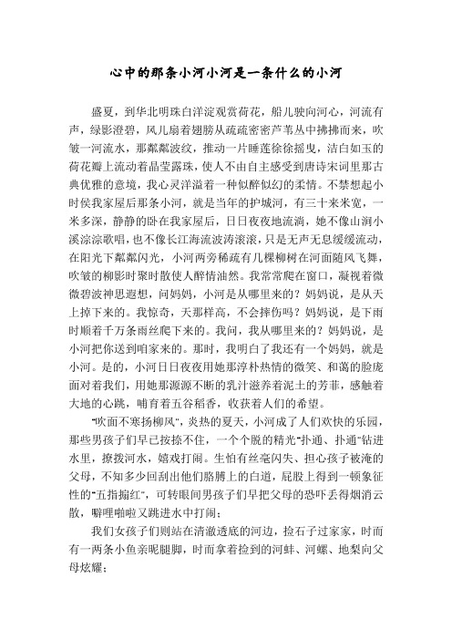 心中的那条小河小河是一条什么的小河