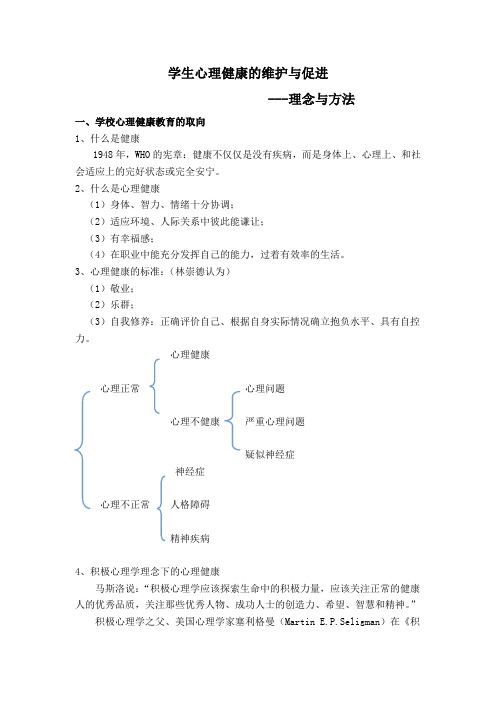 学生心理健康的维护与促进