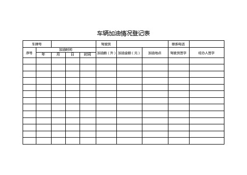 车辆加油情况登记表