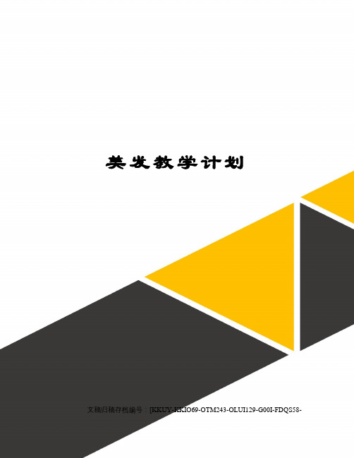 美发教学计划