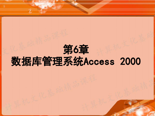 第6章 数据库管理系统Access 2000