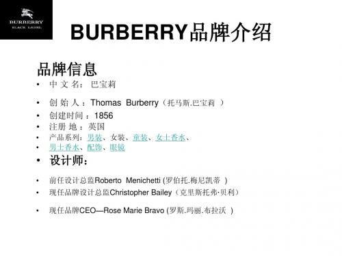 BURBERRY品牌介绍