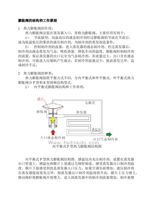 膨胀阀的结构和工作原理--总结