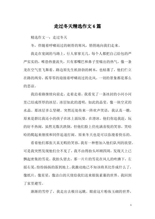 走过冬天精选作文6篇