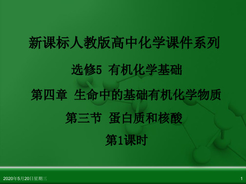 人教版高中化学选修5 有机化学基础 第四章 第三节 蛋白质和核酸(第1课时)