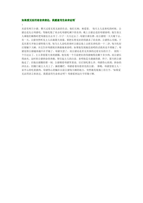 如果爱无法用语言来表达