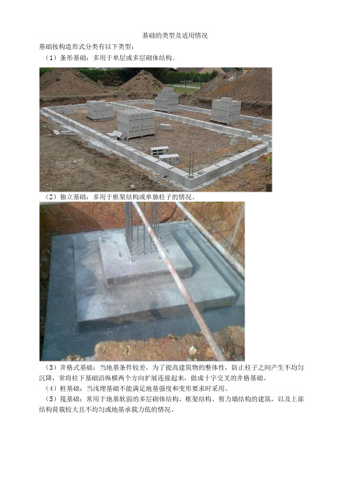 基础的类型及适用情况