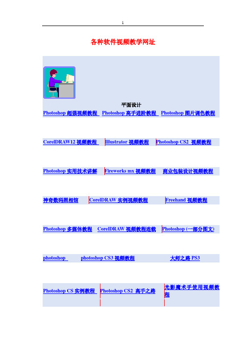 各种软件视频教学网址