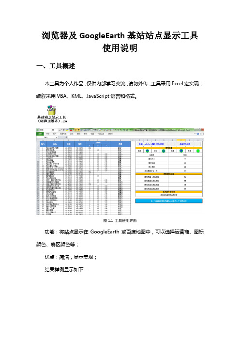 浏览器及GoogleEarth基站站点显示工具使用说明