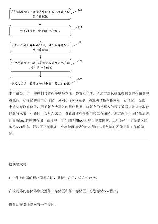 控制器的程序刷写方法、设备及介质的制作技术