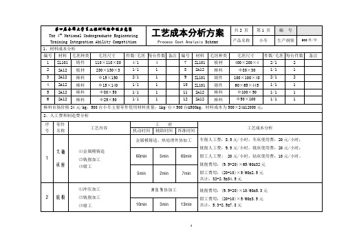 工艺成本分析方案