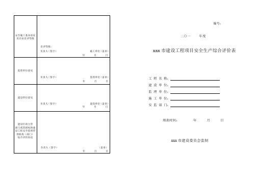 安全综合评价表