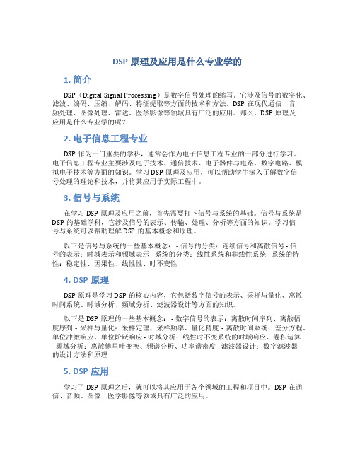 dsp原理及应用是什么专业学的