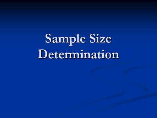 Sample Size Determination