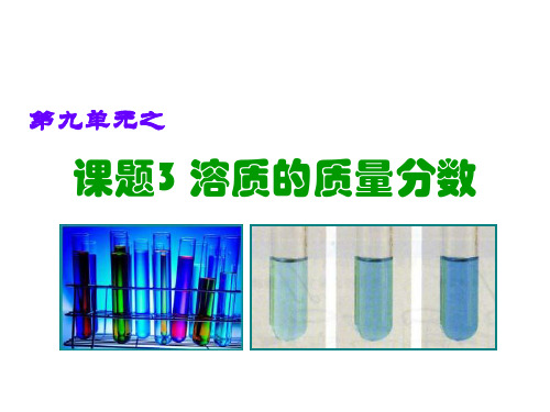 九年级化学溶质的质量分数1