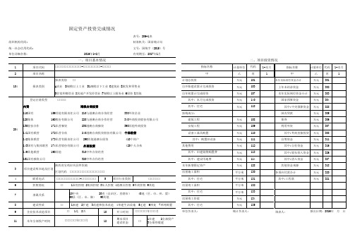 固定资产投资完成情况表国统字(2015)113号206-1表 excel版