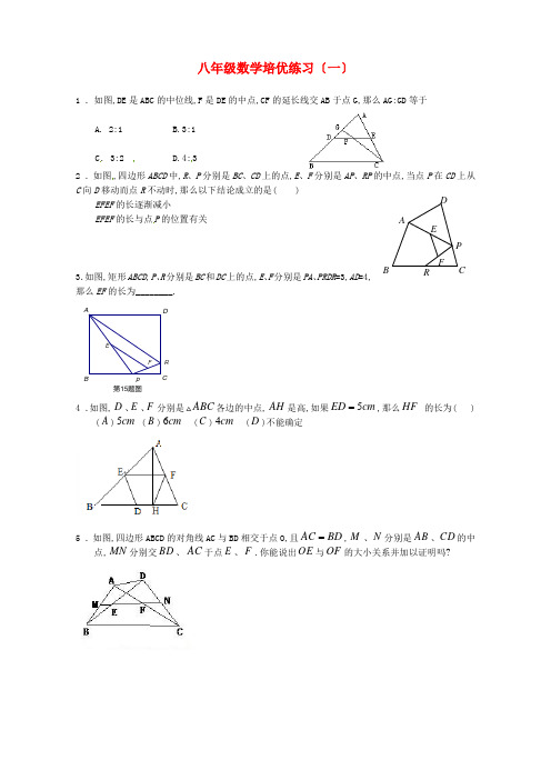 (整理版)八年级数学培优练习(一)