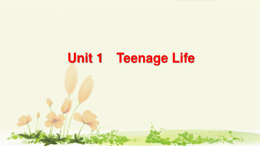 2020年人教版高中英语必修一《Unit 1 Teenage Life 》单元课件全套