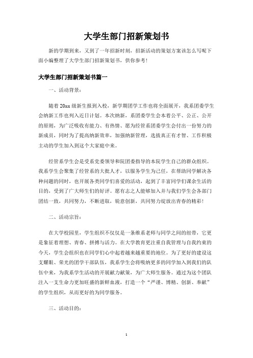 大学生部门招新策划书