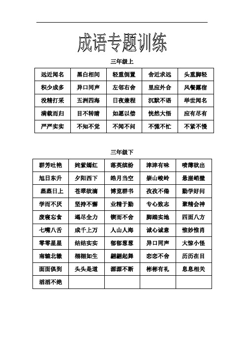 成语专题训练汇总