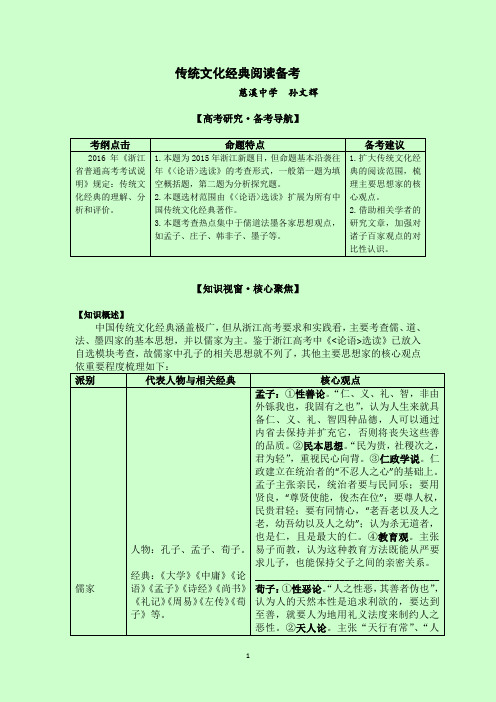 传统文化经典阅读备考