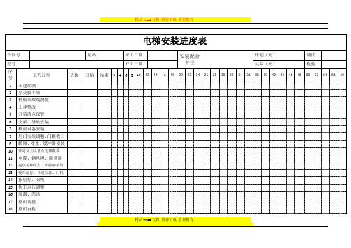 电梯安装进度表