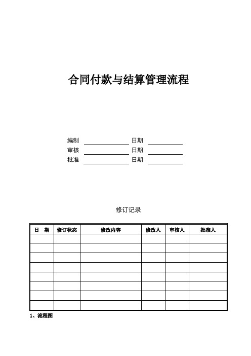 合同付款与结算管理流程