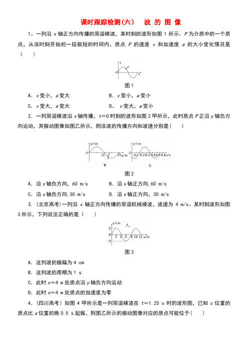 高中物理课时训练(六)波的图像教科版选修3-4(new)