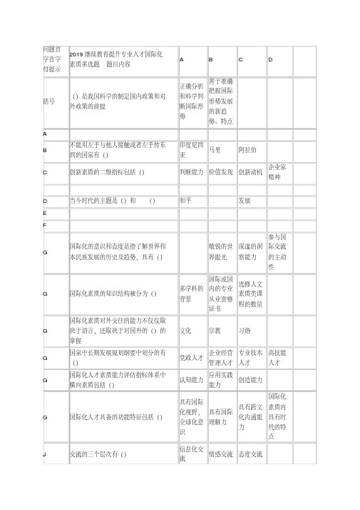 2020年继续教育考题