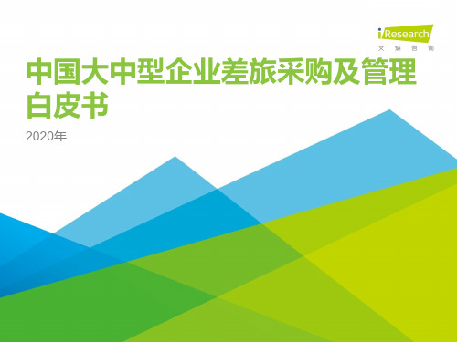 iR--2020年中国大中型企业差旅采购及管理白皮书