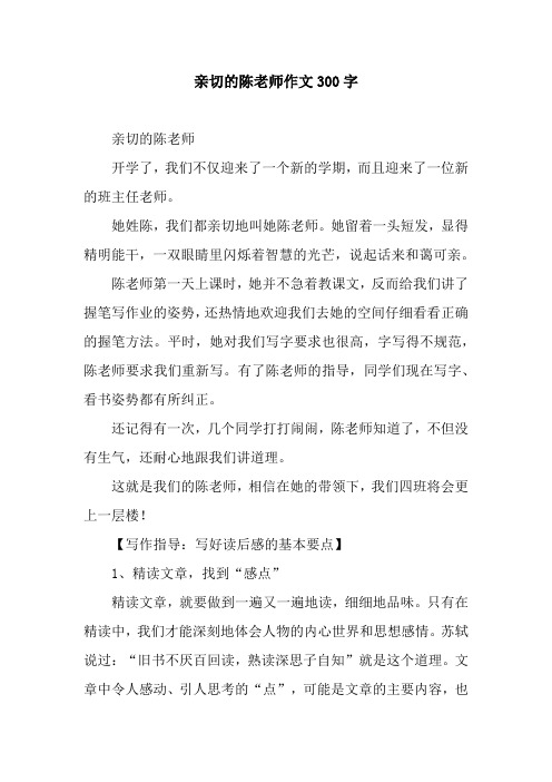 亲切的陈老师作文300字